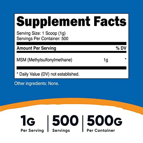 Foto 3 pulgar | Msm Powder Nutricost Pure 500 G (metilsulfonilmetano) - Venta Internacional.