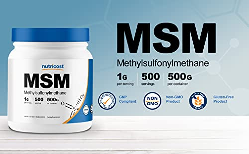 Foto 4 pulgar | Msm Powder Nutricost Pure 500 G (metilsulfonilmetano) - Venta Internacional.