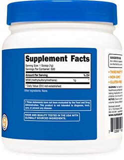 Foto 5 | Msm Powder Nutricost Pure 500 G (metilsulfonilmetano) - Venta Internacional.