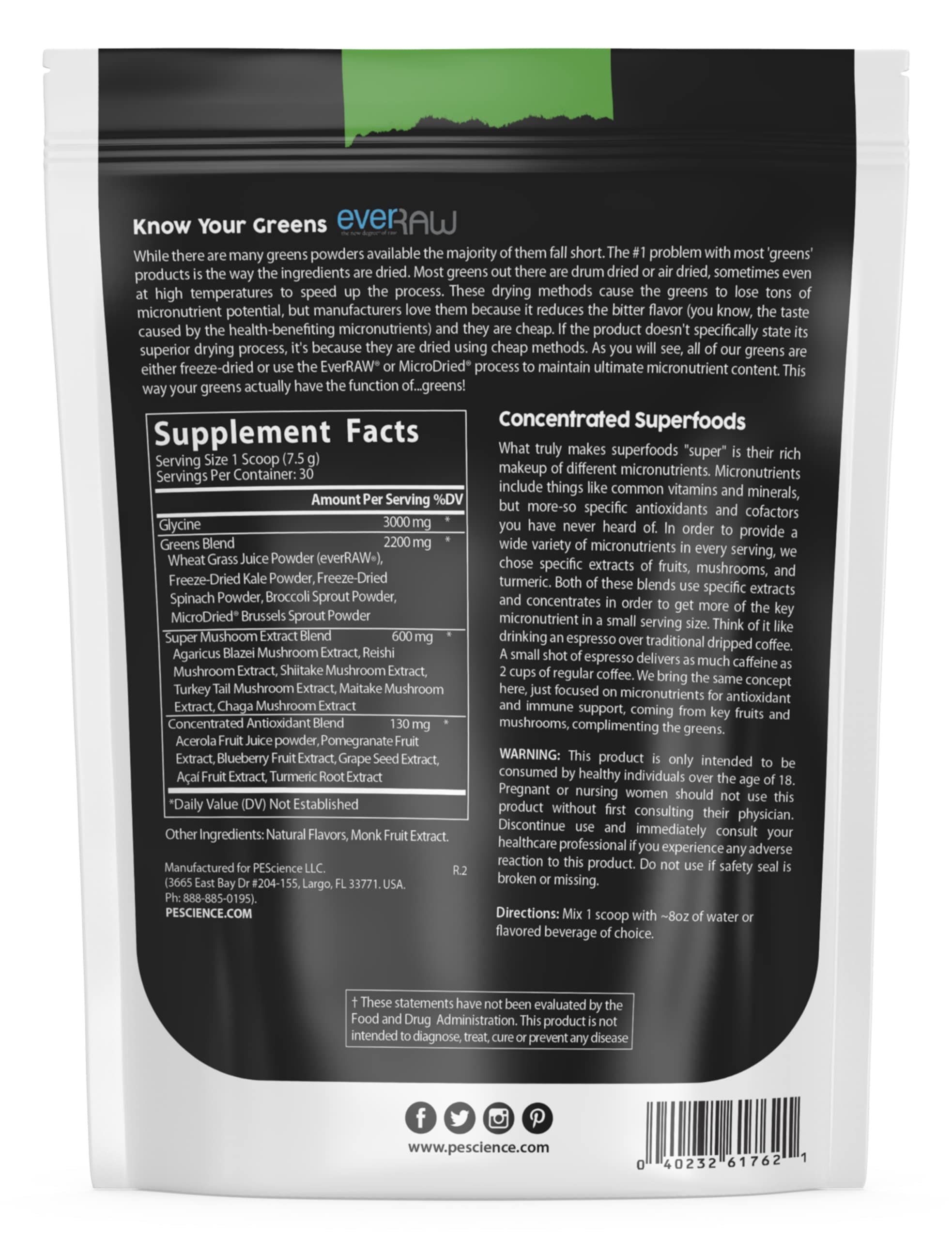 Foto 6 pulgar | Suplemento Pescience Greens & Superfoods Con Sabor A Lima, 30 Porciones - Venta Internacional.