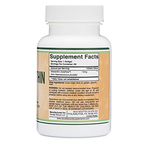 Foto 3 pulgar | Suplemento De Astaxantina Double Wood, 12 Mg, Concentración Máxima, 60 Cápsulas - Venta Internacional.