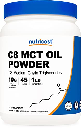 Foto 2 pulgar | Aceite Mct En Polvo Nutricost C8 454 G (454 Ml), 95% Aceite Mct C8 - Venta Internacional.