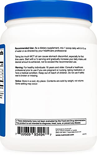 Foto 4 pulgar | Aceite Mct En Polvo Nutricost C8 454 G (454 Ml), 95% Aceite Mct C8 - Venta Internacional.