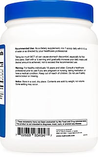 Foto 3 | Aceite Mct En Polvo Nutricost C8 454 G (454 Ml), 95% Aceite Mct C8 - Venta Internacional.