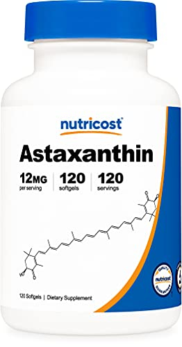Foto 2 pulgar | Suplemento Nutricost De Astaxantina, 12 Mg, 120 Cápsulas Blandas - Venta Internacional.