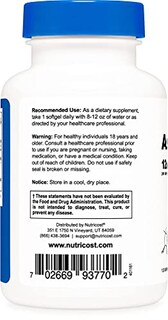 Foto 3 | Suplemento Nutricost De Astaxantina, 12 Mg, 120 Cápsulas Blandas - Venta Internacional.