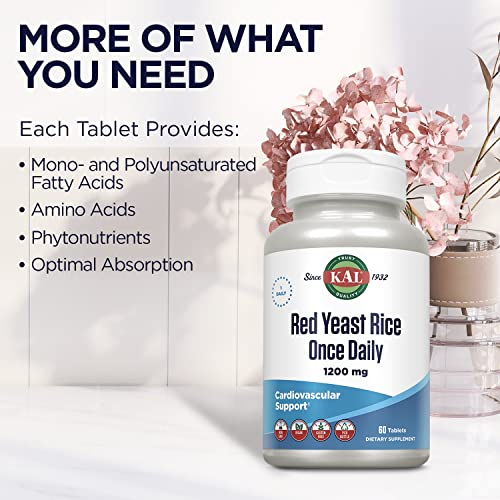 Foto 6 pulgar | Suplemento De Arroz De Levadura Roja Kal Una Vez Al Día, 1200 Mg, 60 Tabletas - Venta Internacional.