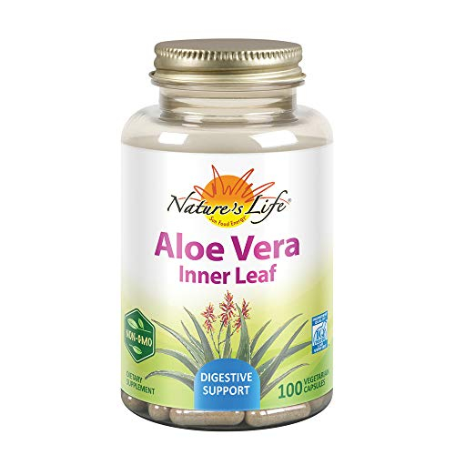 Suplemento Nature's Life Aloe Vera Inner Leaf, 100 Cápsulas Vegetales - Venta Internacional.