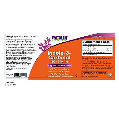 Foto 2 | Suplemento Now De Indol-3-carbinol 200 Mg Con Lignan De Lino, 60 Cápsulas - Venta Internacional.