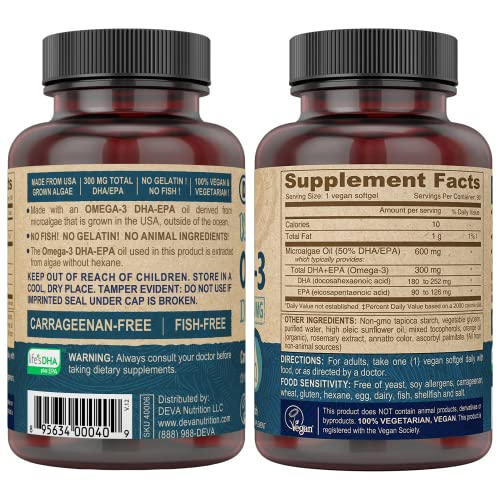Foto 7 pulgar | Suplemento Deva Vegan Omega-3 Dha Epa 300 Mg 90 Cápsulas Blandas - Venta Internacional.