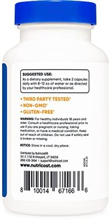 Foto 5 | Suplemento Nutricost De Ácido Alfa Lipoico 600 Mg 120 Cápsulas - Venta Internacional.