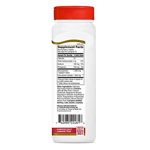 Foto 7 pulgar | Suplemento De Glucosamina Y Condroitina Del Siglo Xxi 750/600 Mg X1 - Venta Internacional.
