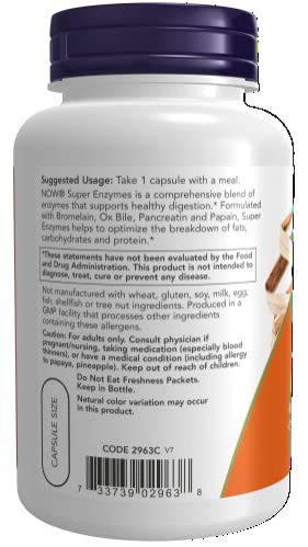 Foto 4 pulgar | Suplementos Now Super Enzymes 90 Cápsulas - Venta Internacional.