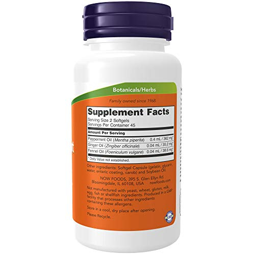 Foto 3 pulgar | Geles De Menta Supplement Now Foods Con Jengibre E Hinojo 90s - Venta Internacional.