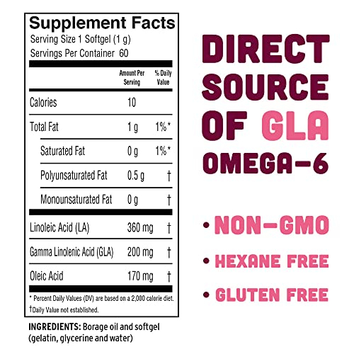 Foto 4 pulgar | Complementa Las Cápsulas Blandas De Aceite De Borraja De Barlean De 1000 Mg Con Gla 60 Unidades - Venta Internacional.