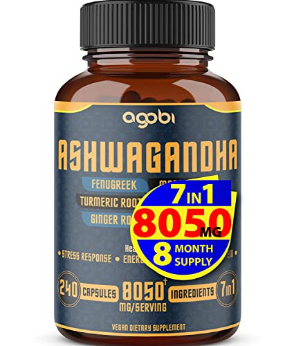 Foto 2 pulgar | Suplemento Agobi 7in1 Ashwagandha 8050 Mg Con Fenogreco 240 Ca - Venta Internacional.