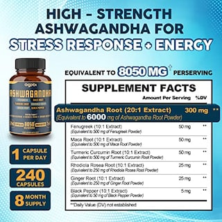 Foto 2 | Suplemento Agobi 7in1 Ashwagandha 8050 Mg Con Fenogreco 240 Ca - Venta Internacional.