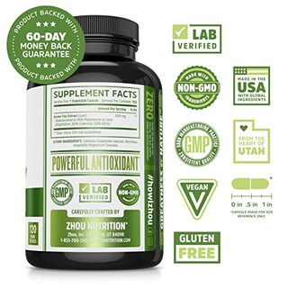 Foto 2 | Suplemento De Extracto De Té Verde Zhou Con Egcg 120 Cápsulas - Venta Internacional.