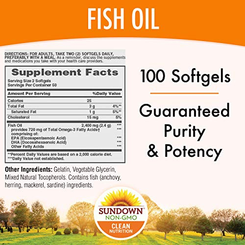 Foto 3 pulgar | Suplemento Sundown Fish Oil Extra Strength, 1200 Mg, 100 G, 100 G - Venta Internacional.