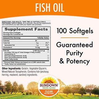 Foto 2 | Suplemento Sundown Fish Oil Extra Strength, 1200 Mg, 100 G, 100 G - Venta Internacional.