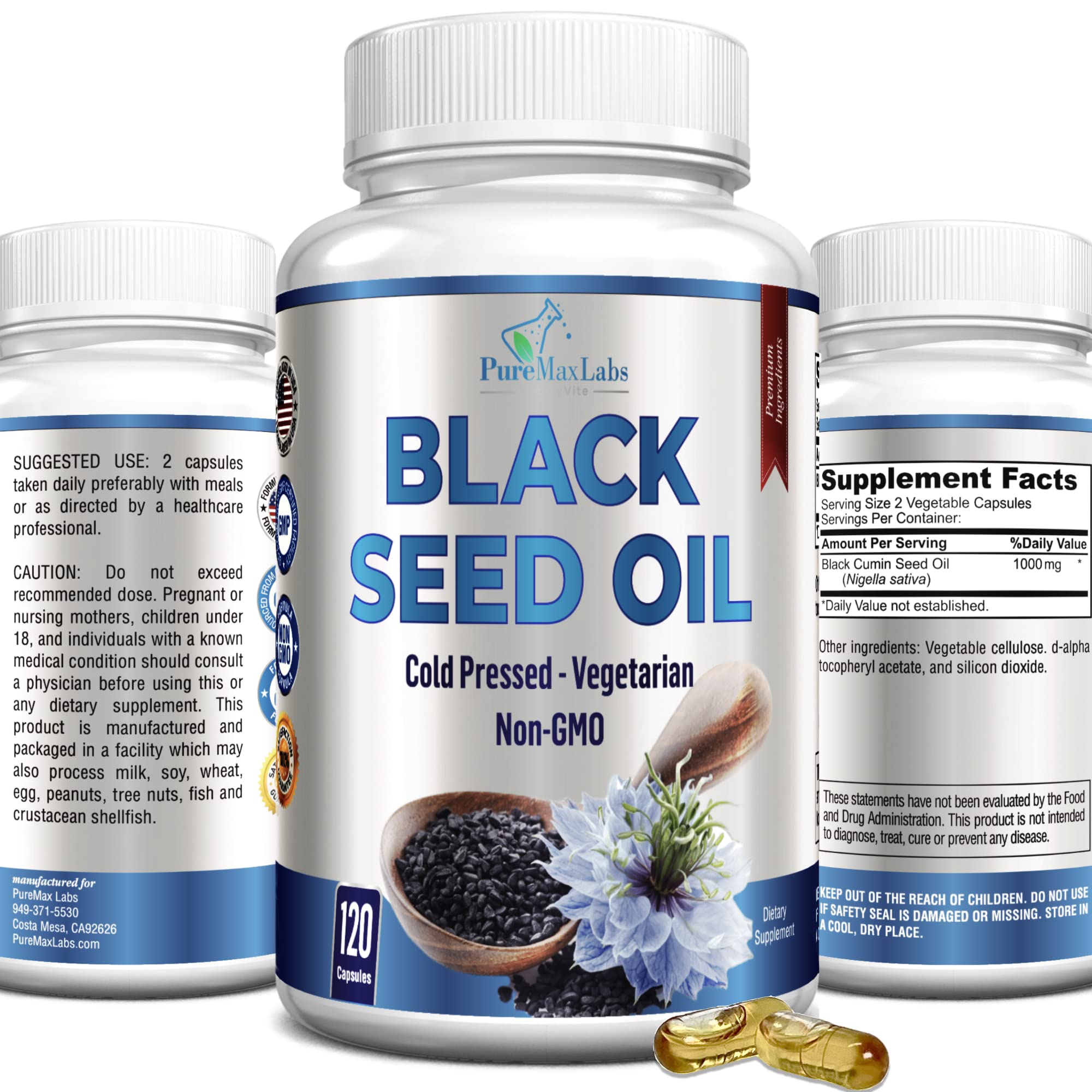 Foto 1 | Suplemento Yummyvite De Aceite De Semillas Negras Prensado En Frío, 120 Cápsulas - Venta Internacional.