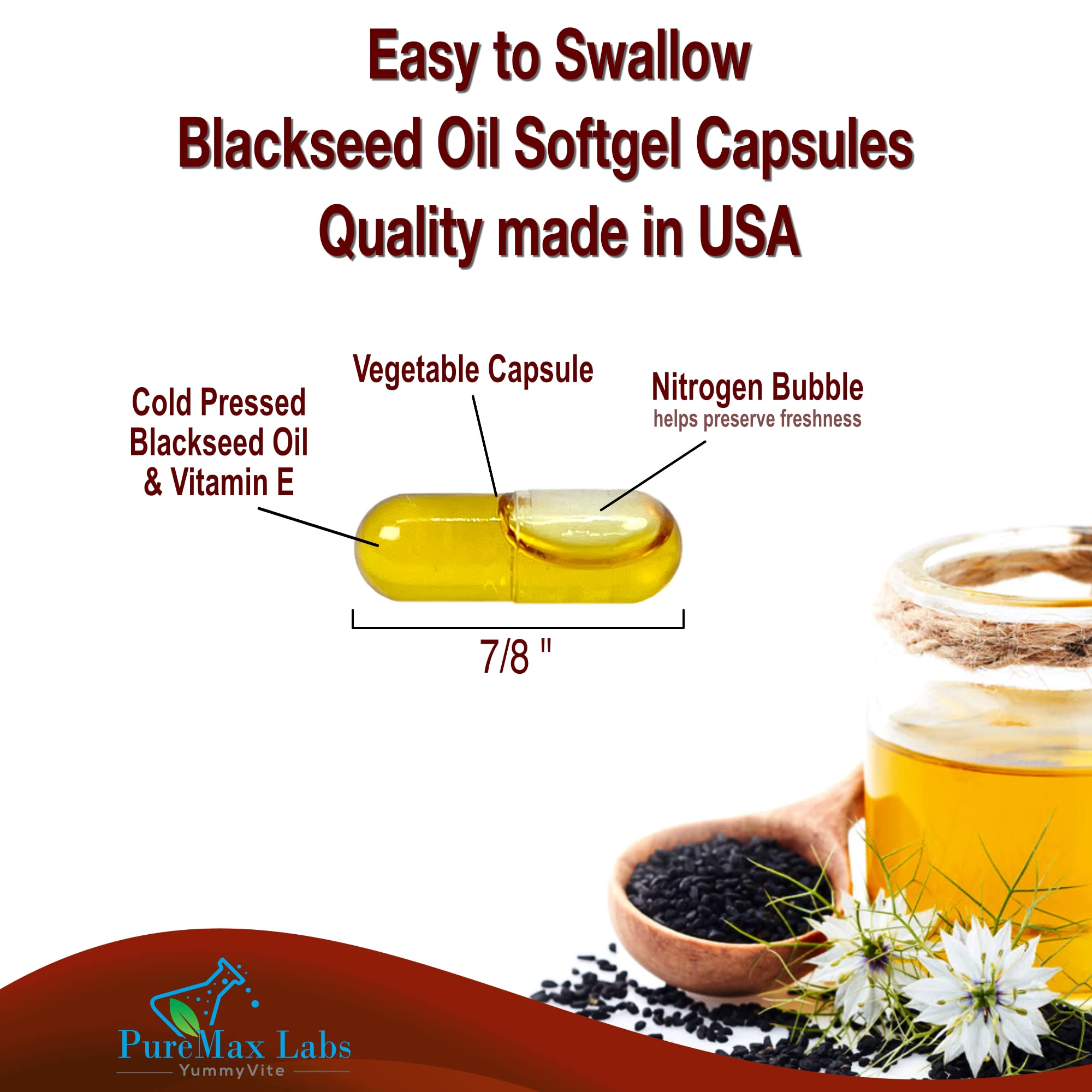 Foto 5 | Suplemento Yummyvite De Aceite De Semillas Negras Prensado En Frío, 120 Cápsulas - Venta Internacional.