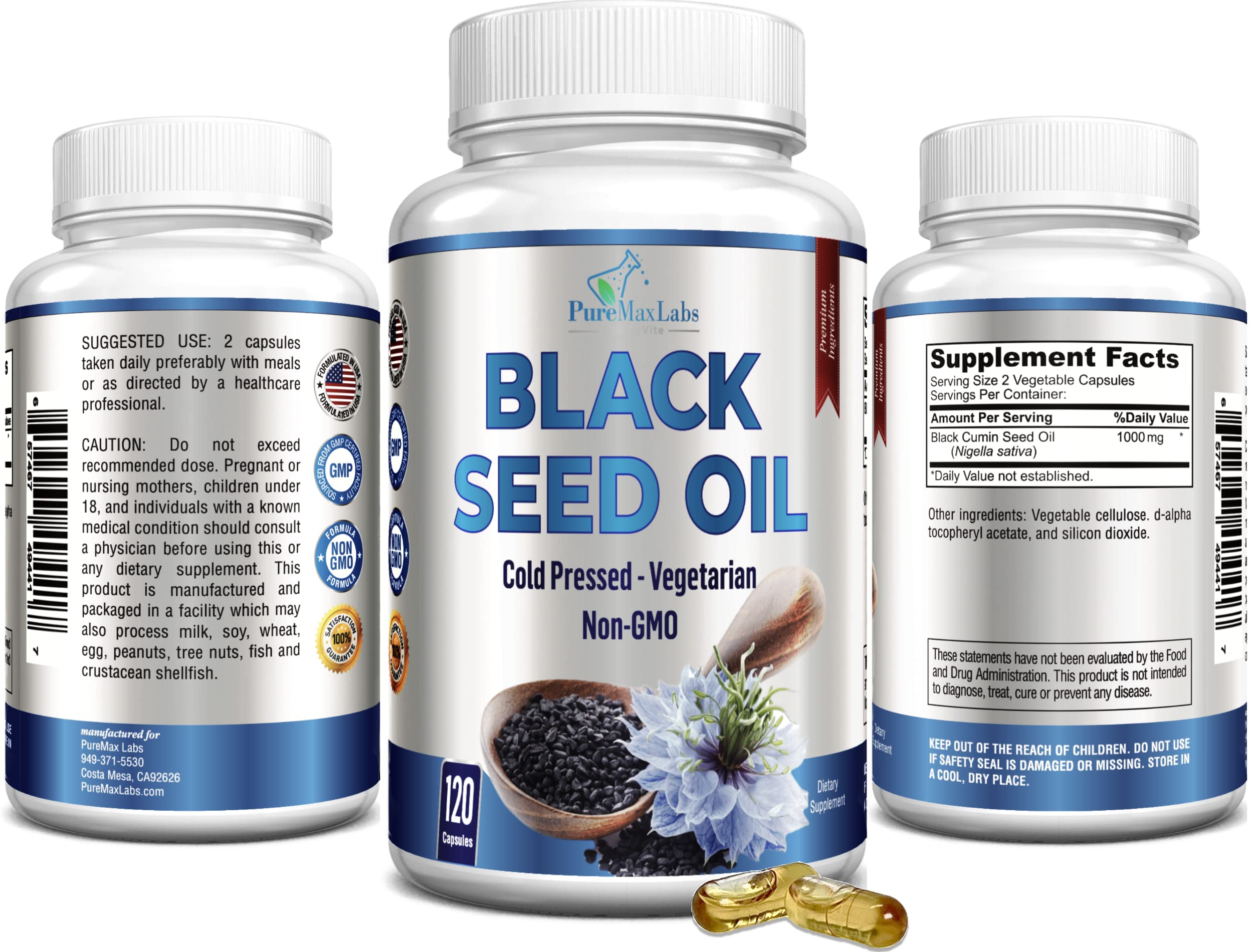 Foto 6 | Suplemento Yummyvite De Aceite De Semillas Negras Prensado En Frío, 120 Cápsulas - Venta Internacional.