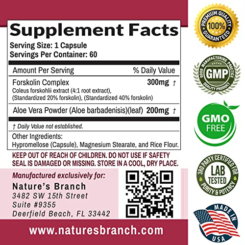 Foto 8 pulgar | Suplemento De Forskolina Nature's Branch 300 Mg 60 Píldoras 40% Cole - Venta Internacional.