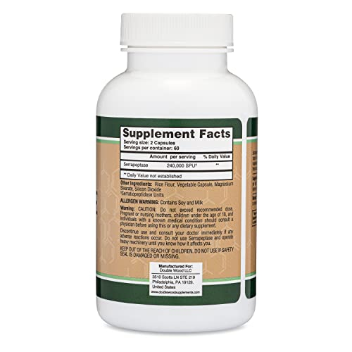 Foto 3 pulgar | Suplemento Double Wood Supplements Serrapeptase 240,000 Spu - Venta Internacional.