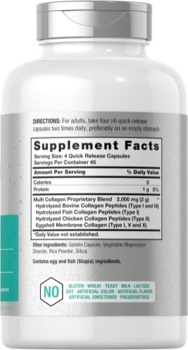 Foto 3 pulgar | Suplemento De Proteína De Colágeno Horbaach 180 Cápsulas 2000 Mg - Venta Internacional.