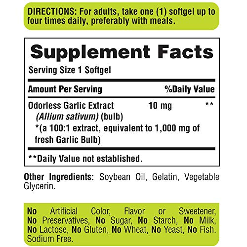 Foto 3 pulgar | Suplemento Puritan's Pride, Ajo Inodoro, 1000 Mg, Cápsulas Blandas, 2 - Venta Internacional.