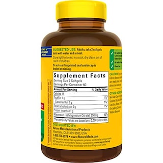 Foto 7 | Suplemento De Citrato De Magnesio Nature Made 250 Mg 120 Cápsulas Blandas - Venta Internacional.