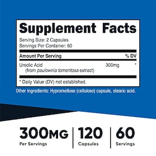 Foto 2 | Suplemento Nutricost De Ácido Ursólico 300 Mg 120 Cápsulas - Venta Internacional.