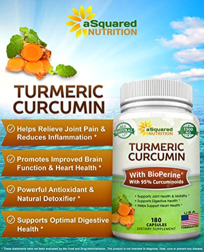 Foto 3 pulgar | Suplemento Asquare Nutrition: Cúrcuma Y Curcumina, 1300 Mg, 180 C - Venta Internacional.