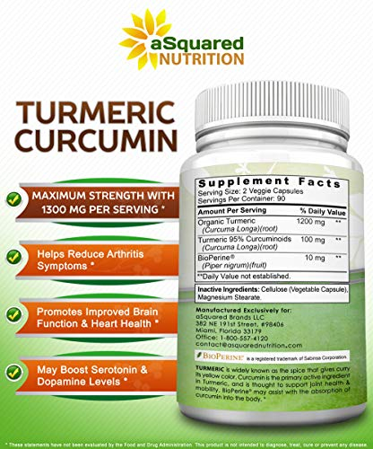 Foto 7 | Suplemento Asquare Nutrition: Cúrcuma Y Curcumina, 1300 Mg, 180 C - Venta Internacional.