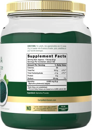 Foto 3 pulgar | Suplemento De Espirulina En Polvo Carlyle, 1 Kg De Algas Verdiazules - Venta Internacional.