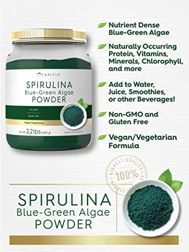 Foto 4 pulgar | Suplemento De Espirulina En Polvo Carlyle, 1 Kg De Algas Verdiazules - Venta Internacional.