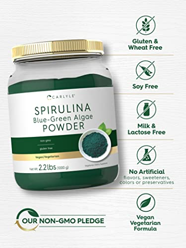 Foto 5 pulgar | Suplemento De Espirulina En Polvo Carlyle, 1 Kg De Algas Verdiazules - Venta Internacional.
