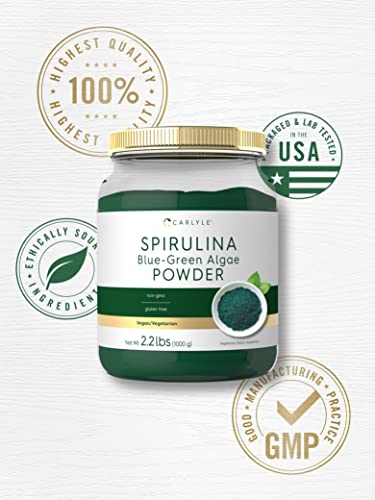 Foto 6 pulgar | Suplemento De Espirulina En Polvo Carlyle, 1 Kg De Algas Verdiazules - Venta Internacional.