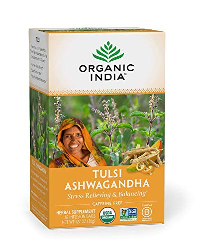 Foto 4 pulgar | Té De Hierbas Organic India Tulsi Ashwagandha Para Aliviar El Estrés 18 Veces - Venta Internacional.