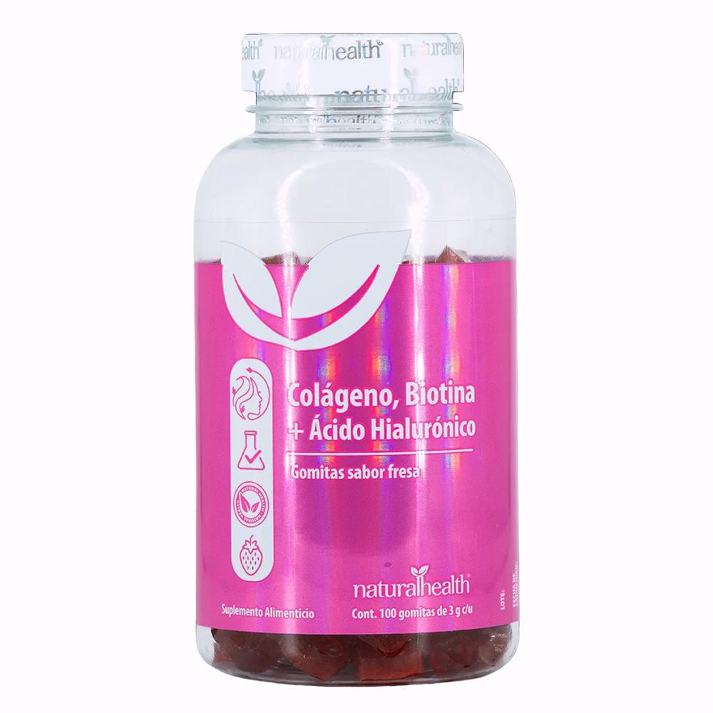 Colágeno Biotina Ácido Hialurónico 100 Gomitas Natural Health