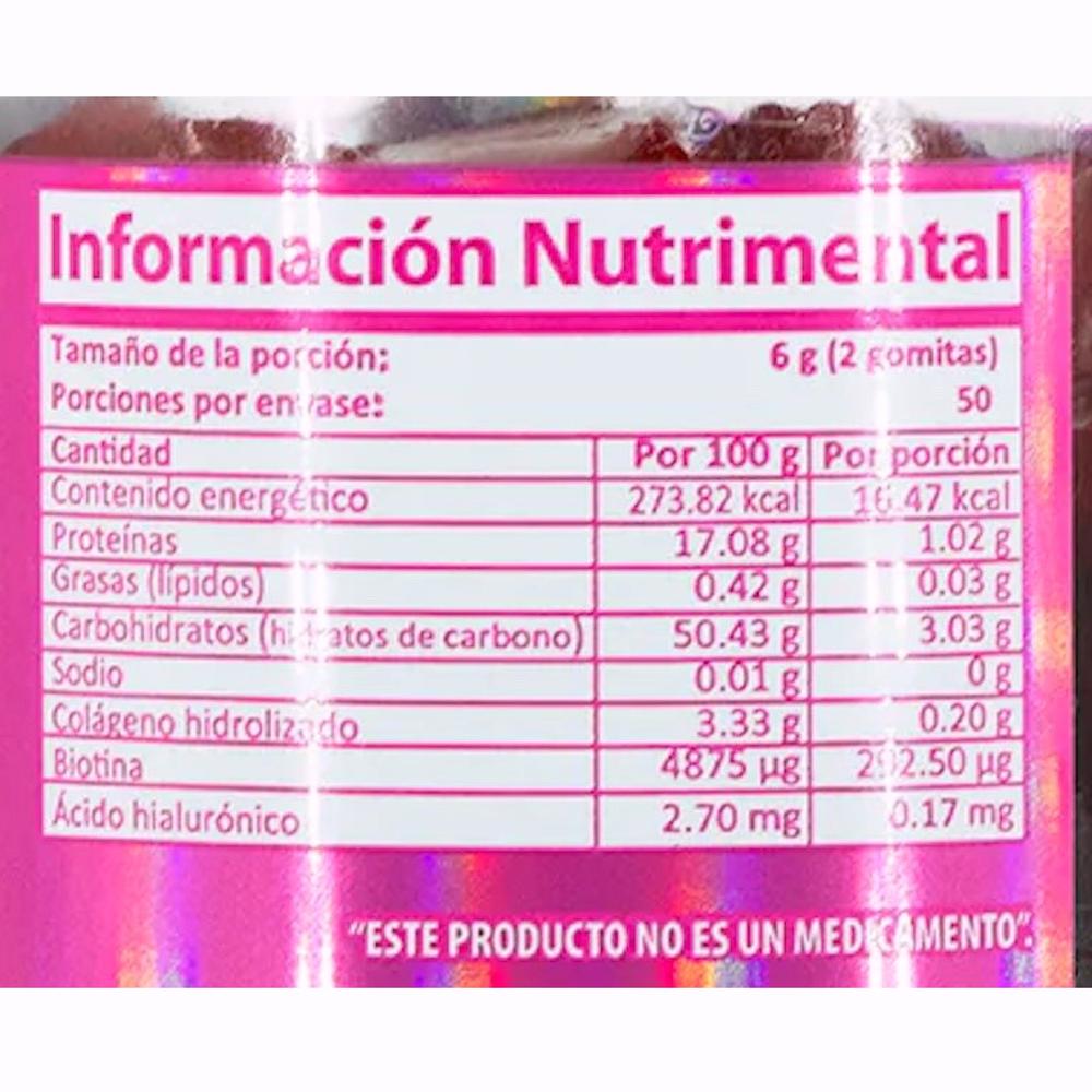 Foto 3 pulgar | Colágeno Biotina Ácido Hialurónico 100 Gomitas Natural Health