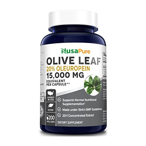 Suplemento De Extracto De Hoja De Olivo Nusapure, 1500 Mg, 20% De Oleuropei - Venta Internacional.