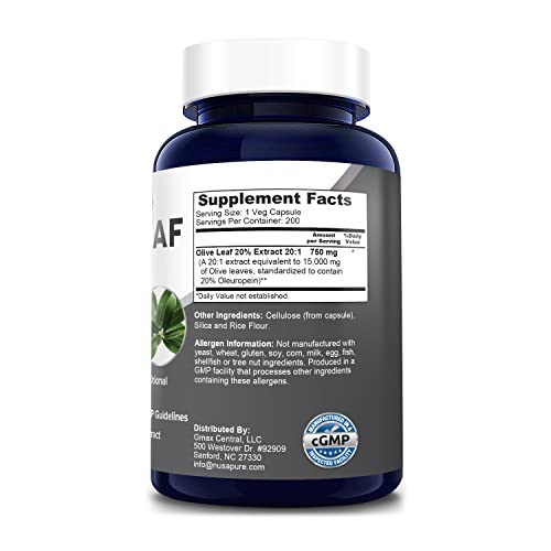 Foto 3 pulgar | Suplemento De Extracto De Hoja De Olivo Nusapure, 1500 Mg, 20% De Oleuropei - Venta Internacional.