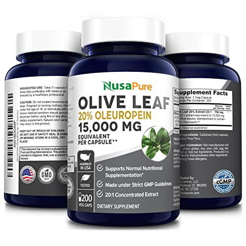 Foto 5 pulgar | Suplemento De Extracto De Hoja De Olivo Nusapure, 1500 Mg, 20% De Oleuropei - Venta Internacional.