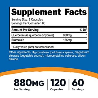 Foto 2 | Complemente La Quercetina Nutricost Con Bromelina 880 Mg/165 Mg - Venta Internacional.