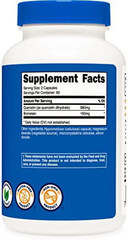 Foto 4 | Complemente La Quercetina Nutricost Con Bromelina 880 Mg/165 Mg - Venta Internacional.