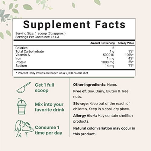 Foto 3 pulgar | Microingredientes De Espirulina Orgánica En Polvo, 454 G, 70% De Proteína - Venta Internacional.