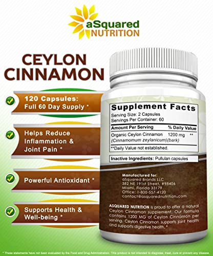 Foto 6 pulgar | Suplemento De Canela Natural De Ceilán De Squared Nutrition 1200 Mg - Venta Internacional.