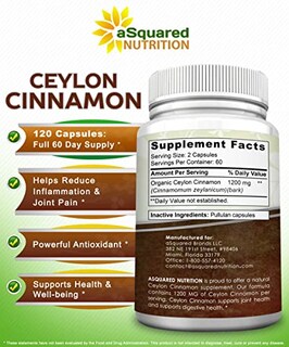 Foto 5 | Suplemento De Canela Natural De Ceilán De Squared Nutrition 1200 Mg - Venta Internacional.